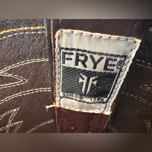 Vintage Frye Billy Pull On Western Boots Roper 87689 Leather Brown Mens Size 10D - Picture 3 of 10